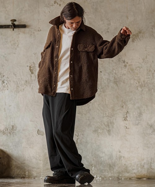 CAMBIO(カンビオ)の「mp15304-Brushed Flannel Wide Straight Pants イージーパンツ(A75726cmb)(その他パンツ・メンズ・ブラック/グレー/チャコール・S/M/L)」の15枚目の写真