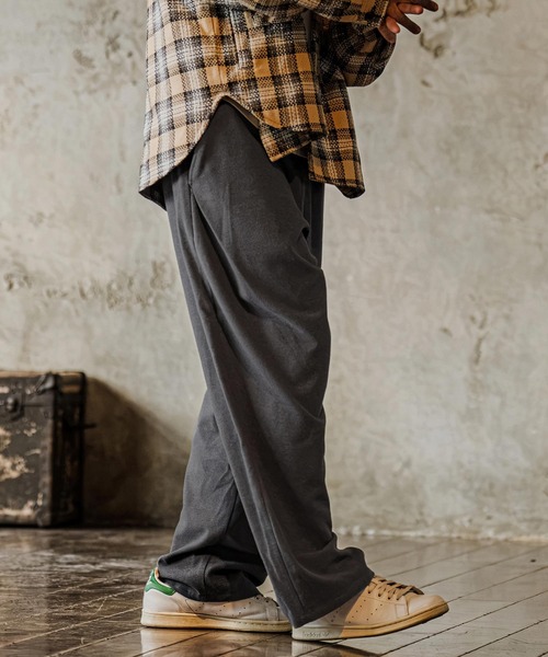 CAMBIO(カンビオ)の「mp15304-Brushed Flannel Wide Straight Pants イージーパンツ(A75726cmb)(その他パンツ・メンズ・ブラック/グレー/チャコール・S/M/L)」の18枚目の写真