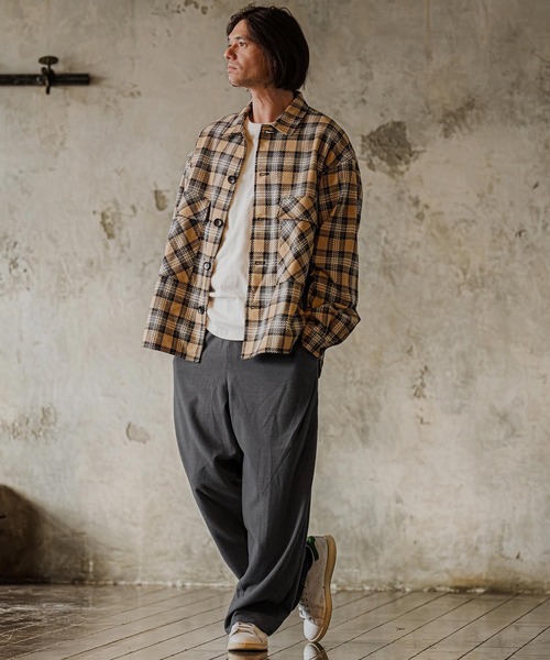 CAMBIO(カンビオ)の「mp15304-Brushed Flannel Wide Straight Pants イージーパンツ(A75726cmb)(その他パンツ・メンズ・ブラック/グレー/チャコール・S/M/L)」の19枚目の写真