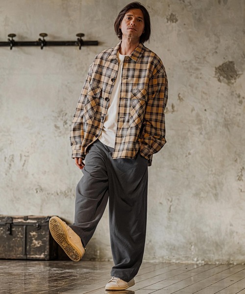 CAMBIO(カンビオ)の「mp15304-Brushed Flannel Wide Straight Pants イージーパンツ(A75726cmb)(その他パンツ・メンズ・ブラック/グレー/チャコール・S/M/L)」の20枚目の写真