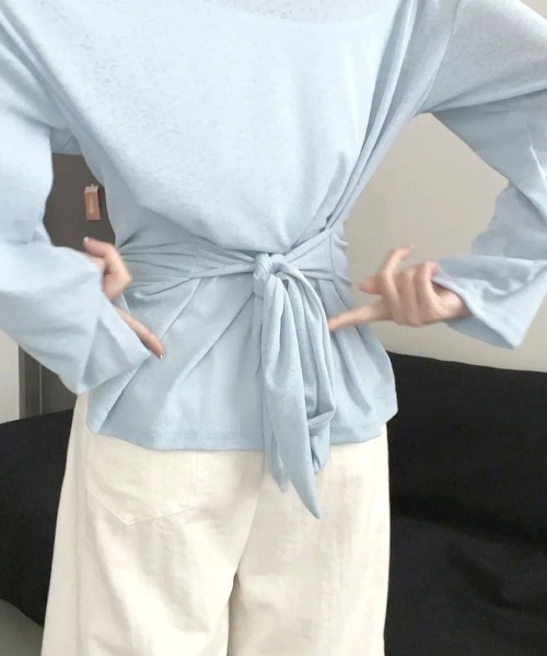 Miniministore(ミニミニストア)の「シアートップス ボートネック カットソー(Tシャツ/カットソー・レディース・ブラック/ピンク/ホワイト/ライトブルー・FREE)」の11枚目の写真