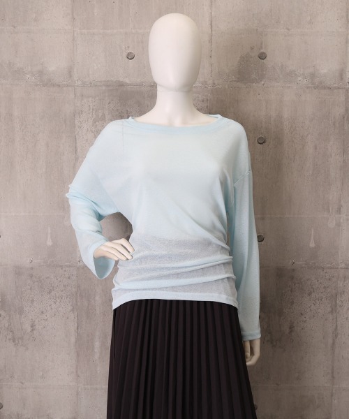 Miniministore(ミニミニストア)の「シアートップス ボートネック カットソー(Tシャツ/カットソー・レディース・ブラック/ピンク/ホワイト/ライトブルー・FREE)」の13枚目の写真