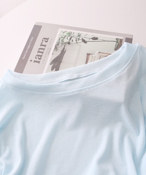 Miniministore(ミニミニストア)の「シアートップス ボートネック カットソー(Tシャツ/カットソー・レディース・ブラック/ピンク/ホワイト/ライトブルー・FREE)」の18枚目の写真