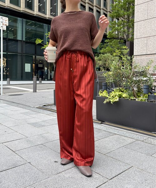 Jena espace merveilleux(ジェナ エスパスメルヴェイユ)の「サテンストライプパンツ(その他パンツ・レディース・ブラック/オレンジ・FREE)」の18枚目の写真