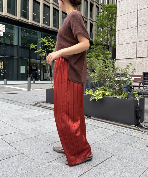 Jena espace merveilleux(ジェナ エスパスメルヴェイユ)の「サテンストライプパンツ(その他パンツ・レディース・ブラック/オレンジ・FREE)」の7枚目の写真