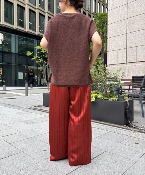 Jena espace merveilleux(ジェナ エスパスメルヴェイユ)の「サテンストライプパンツ(その他パンツ・レディース・ブラック/オレンジ・FREE)」の8枚目の写真