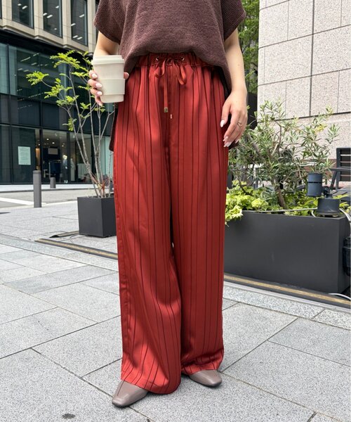 Jena espace merveilleux(ジェナ エスパスメルヴェイユ)の「サテンストライプパンツ(その他パンツ・レディース・ブラック/オレンジ・FREE)」の9枚目の写真