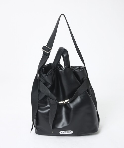 OUTDOOR PRODUCTS(アウトドアプロダクツ)の「【OUTDOOR PRODUCTS / アウトドアプロダクツ】2WAY巾着ベルトフェイクレザートートバッグM/フェイクレザー/トートバッグ(トートバッグ・レディース・ブラック/カーキ・フリー)」の7枚目の写真
