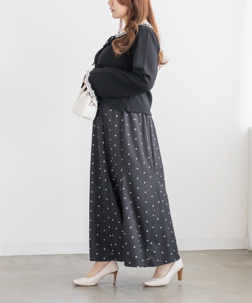 CLETTE(クレット)の「ベロアリボン&ハシゴレースカーディガン(カーディガン/ボレロ・レディース・ライトグレー/ブラック/アイボリー・LL/3L/4L)」の9枚目の写真