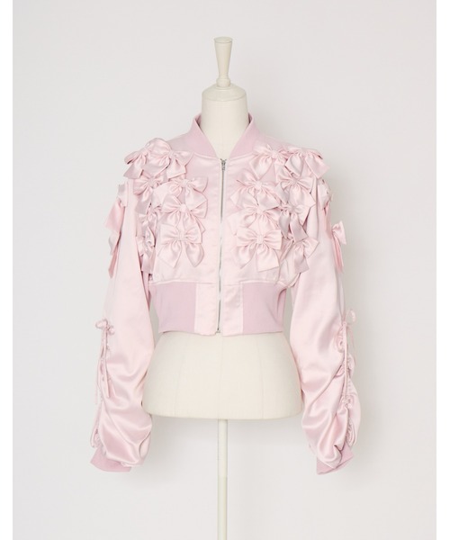 Fiorforte(フィオルフォルテ)の「many ribbon satin blouson(ブルゾン・レディース・ブラック/ピンク・FREE)」の16枚目の写真