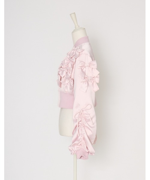 Fiorforte(フィオルフォルテ)の「many ribbon satin blouson(ブルゾン・レディース・ブラック/ピンク・FREE)」の18枚目の写真