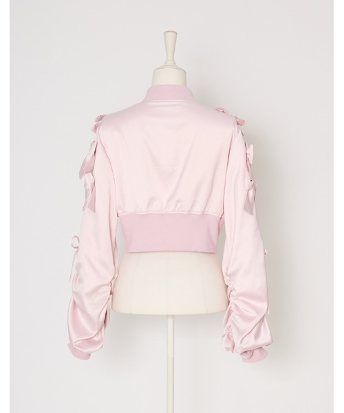 Fiorforte(フィオルフォルテ)の「many ribbon satin blouson(ブルゾン・レディース・ブラック/ピンク・FREE)」の17枚目の写真