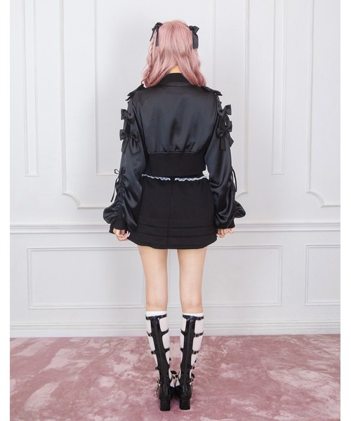 Fiorforte(フィオルフォルテ)の「many ribbon satin blouson(ブルゾン・レディース・ブラック/ピンク・FREE)」の14枚目の写真