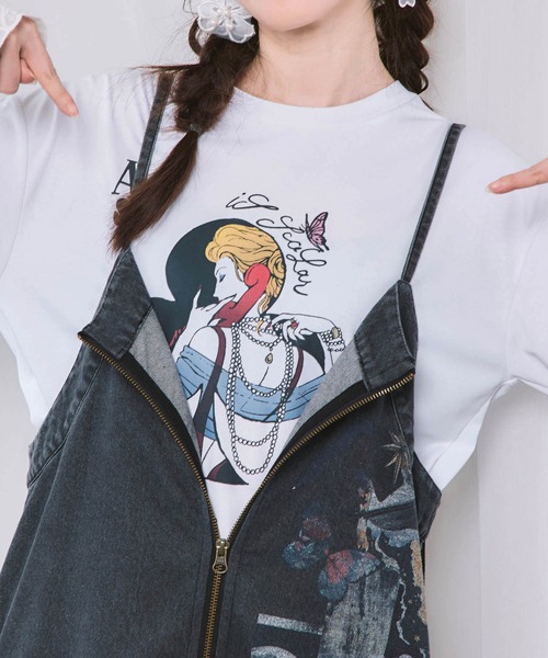 iS ScoLar（イズスカラー）の「563204：エース柄 袖シアー素材切替プルオーバー（Tシャツ/カットソー・レディース・オフホワイト/ブラック・M）」の15枚目の写真