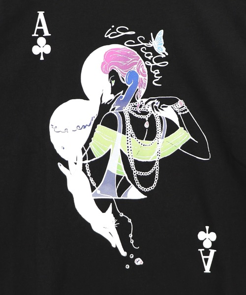iS ScoLar（イズスカラー）の「563204：エース柄 袖シアー素材切替プルオーバー（Tシャツ/カットソー・レディース・オフホワイト/ブラック・M）」の8枚目の写真