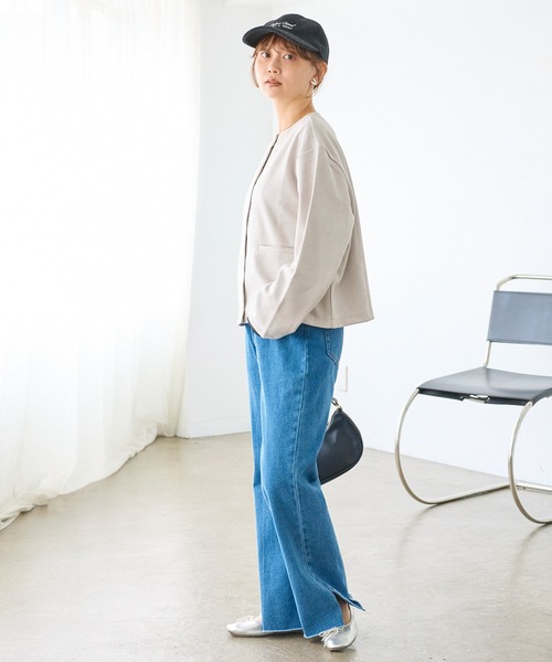 LAVEANGE(ラビアンジェ)の「ライトメルトン刺繍ロゴキャップ|深め/サイズ調整/秋冬/大人カジュアル/アメカジ/トラッド(キャップ・レディース・ブラック/ブラウン・F)」の15枚目の写真