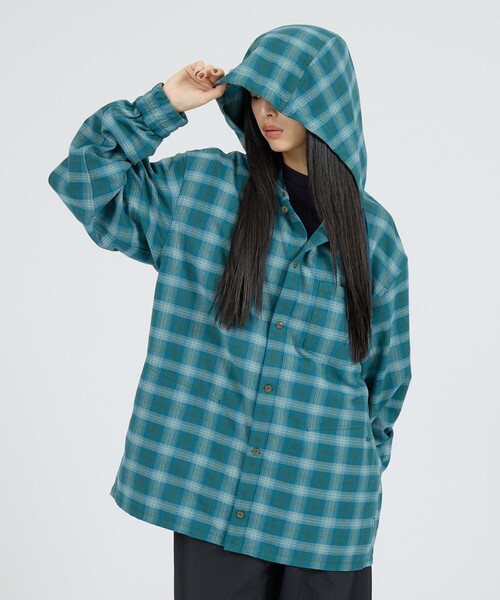 NANGA(ナンガ)の「【NANGA / ナンガ】GRID TARTAN FIELD HOOD SHIRT / タータンチェック フィールド フードシャツ / N2620-1I058A(シャツ/ブラウス・メンズ・グリーン・M/L)」の2枚目の写真