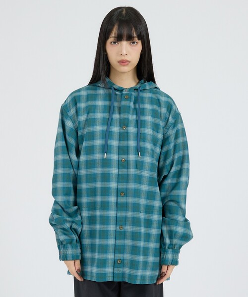 NANGA(ナンガ)の「【NANGA / ナンガ】GRID TARTAN FIELD HOOD SHIRT / タータンチェック フィールド フードシャツ / N2620-1I058A(シャツ/ブラウス・メンズ・グリーン・M/L)」の7枚目の写真