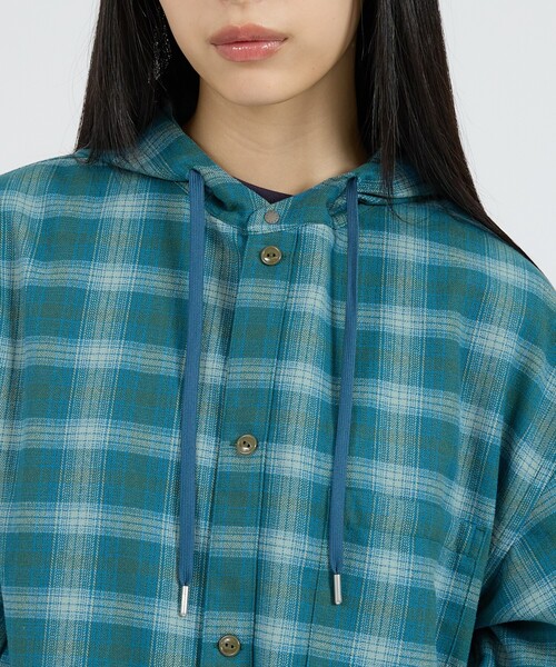 NANGA(ナンガ)の「【NANGA / ナンガ】GRID TARTAN FIELD HOOD SHIRT / タータンチェック フィールド フードシャツ / N2620-1I058A(シャツ/ブラウス・メンズ・グリーン・M/L)」の10枚目の写真