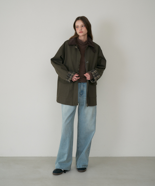 DEHEVE（デヘヴェ）の「Check Sleeve Work Jacket [Khaki]（その他アウター・レディース・カーキ・OS）」の10枚目の写真