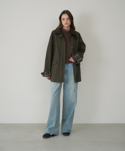 DEHEVE（デヘヴェ）の「Check Sleeve Work Jacket [Khaki]（その他アウター・レディース・カーキ・OS）」の11枚目の写真