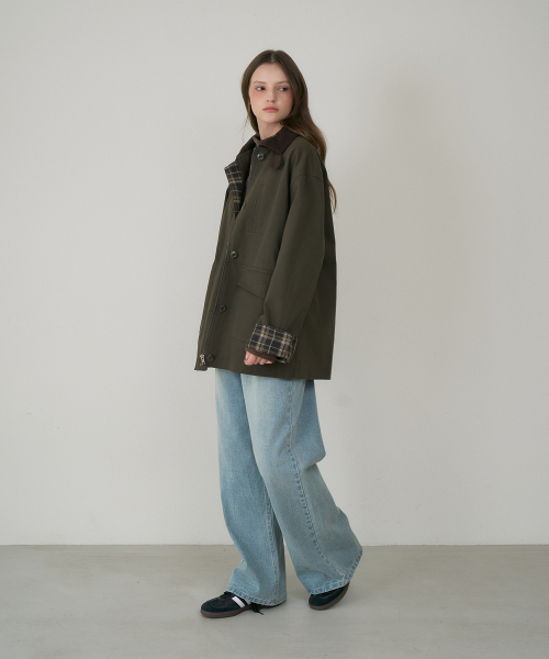 DEHEVE（デヘヴェ）の「Check Sleeve Work Jacket [Khaki]（その他アウター・レディース・カーキ・OS）」の13枚目の写真