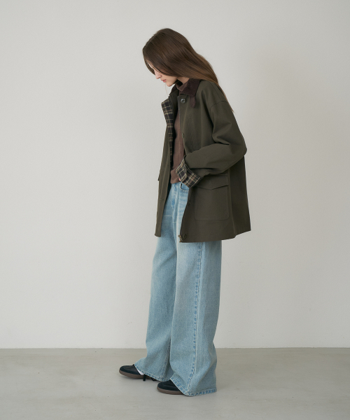 DEHEVE（デヘヴェ）の「Check Sleeve Work Jacket [Khaki]（その他アウター・レディース・カーキ・OS）」の15枚目の写真