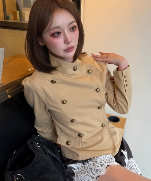 RAY CASSIN(レイカズン)の「ナポレオンパフスリーブシャツ(シャツ/ブラウス・レディース・ブラック/ベージュ/カーキ/ブラウン系その他2・FREE)」の3枚目の写真