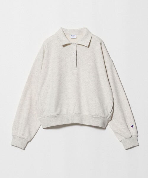 Champion(チャンピオン)の「【別注】<Champion> CVC ヘンリーボタン スウェット プルオーバー(スウェット・レディース・ナチュラル/レッド/ブラック・FREE)」の2枚目の写真