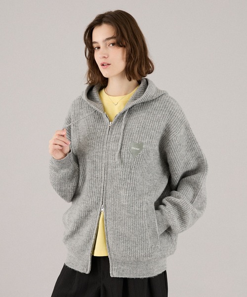 MELTING HEART RIB KNIT HOODIE / メルティングハートリブニット