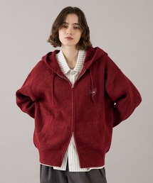 ONCILY(�I���V�F���[)��MELTING HEART RIB KNIT HOODIE / �����e�B���O�n�[�g���u�j�b�g�t�[�f�B(�p�[�J�[)