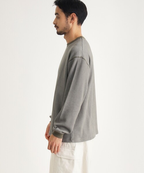 BACK NUMBER(バックナンバー)の「ワッフルクルーロンT(Tシャツ/カットソー・メンズ・ネイビー/カーキ/ブラック・05/04/06)」の5枚目の写真