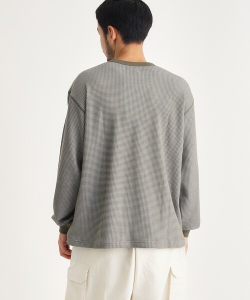 BACK NUMBER(バックナンバー)の「ワッフルクルーロンT(Tシャツ/カットソー・メンズ・ネイビー/カーキ/ブラック・05/04/06)」の6枚目の写真