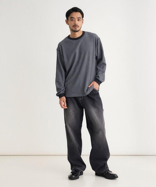 BACK NUMBER(バックナンバー)の「ワッフルクルーロンT(Tシャツ/カットソー・メンズ・ネイビー/カーキ/ブラック・05/04/06)」の12枚目の写真