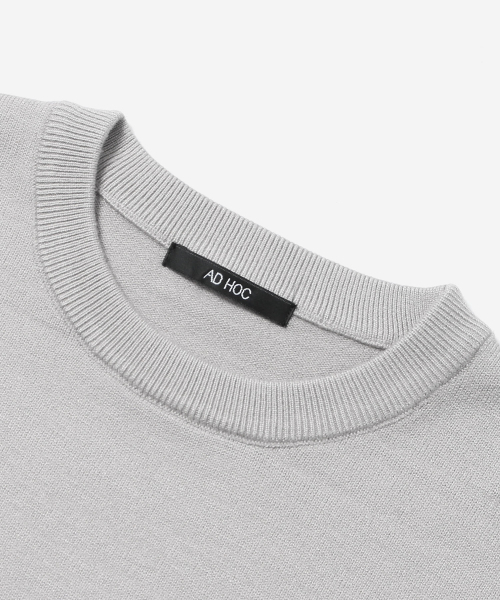 ADHOC(アドホック)の「ユニセックス ベーシック ラウンドネック ニット (LT-GREY) (HCALKA3)(ニット/セーター・レディース・その他・90/100/95/105)」の3枚目の写真