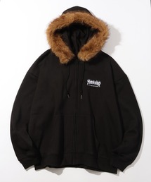 【THRASHER/スラッシャー】裏起毛 フードファー ジップアップパーカー