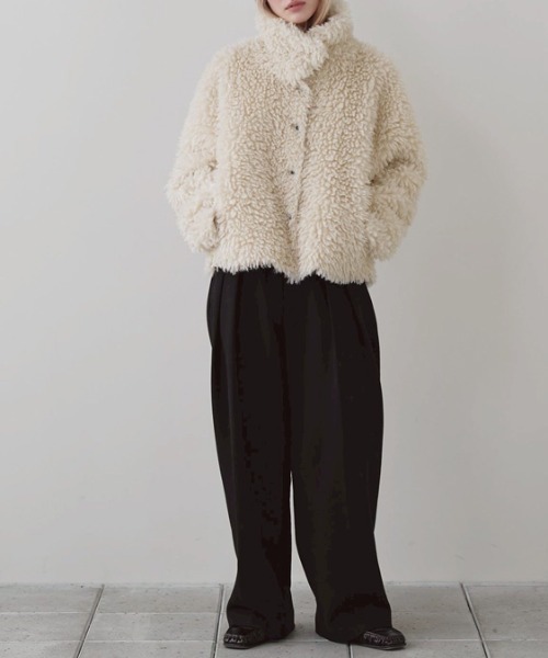 TODAYFUL（トゥデイフル）の「[TODAYFUL/トゥデイフル] ボンディング ワイドタックパンツ（スラックス・レディース・チャコールグレー/ブラック・36/38）」の19枚目の写真