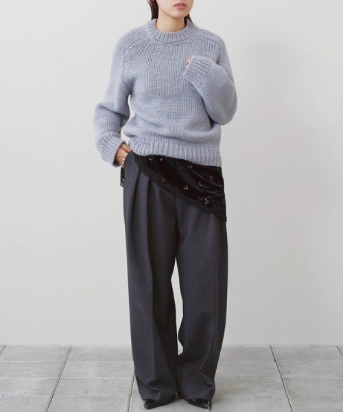 TODAYFUL（トゥデイフル）の「[TODAYFUL/トゥデイフル] ボンディング ワイドタックパンツ（スラックス・レディース・チャコールグレー/ブラック・36/38）」の21枚目の写真
