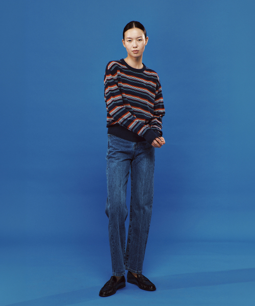 PLAC WOMEN(プレイス・ウィメン)の「シェニールストライププルオーバー ネイビー(ニット/セーター・レディース・ネイビー・SMALL/MEDIUM)」の2枚目の写真