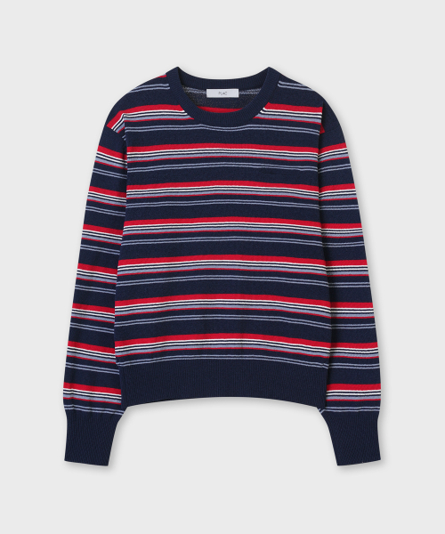 PLAC WOMEN(プレイス・ウィメン)の「シェニールストライププルオーバー ネイビー(ニット/セーター・レディース・ネイビー・SMALL/MEDIUM)」の3枚目の写真