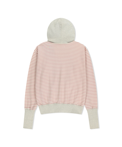 THEMUSEUMVISITOR(ザミュージアムビジター)の「STRIPE UNBALANCED ZIPUP HOODIE (PINK)(パーカー・レディース・その他・FREE)」の5枚目の写真