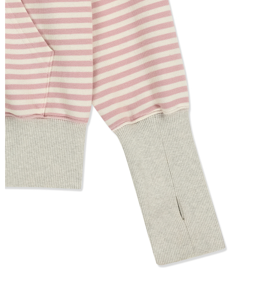THEMUSEUMVISITOR(ザミュージアムビジター)の「STRIPE UNBALANCED ZIPUP HOODIE (PINK)(パーカー・レディース・その他・FREE)」の7枚目の写真