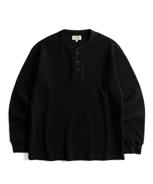 WILD BRICKS(ワイルドブリックス)の「W26 ヘビーワッフル ヘンリーネック長袖Tシャツ(3色)(Tシャツ/カットソー・レディース・ブラック/オリーブ/アイボリー・MEDIUM/LARGE/X-LARGE)」の8枚目の写真