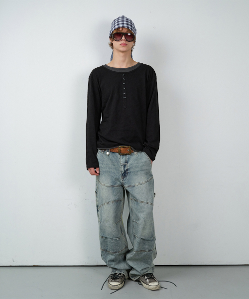 THEVINYLHOUSE(ザバイニルハウス)の「BUTTON LAYERED LS TEE ブラック(Tシャツ/カットソー・レディース・その他・SMALL/MEDIUM/LARGE)」の12枚目の写真