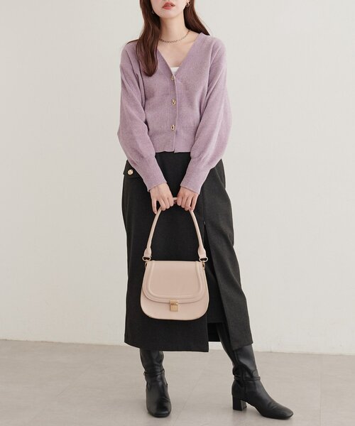 natural couture(ナチュラルクチュール)の「もちもちモールヤーンハトメバーカーディガン(カーディガン/ボレロ・レディース・ピンクベージュ/ボルドー/ブラウン/グレイッシュベージュ/アイボリー・FREE)」の9枚目の写真