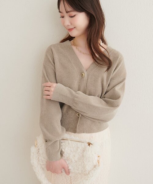 natural couture(ナチュラルクチュール)の「もちもちモールヤーンハトメバーカーディガン(カーディガン/ボレロ・レディース・ピンクベージュ/ボルドー/ブラウン/グレイッシュベージュ/アイボリー・FREE)」の11枚目の写真