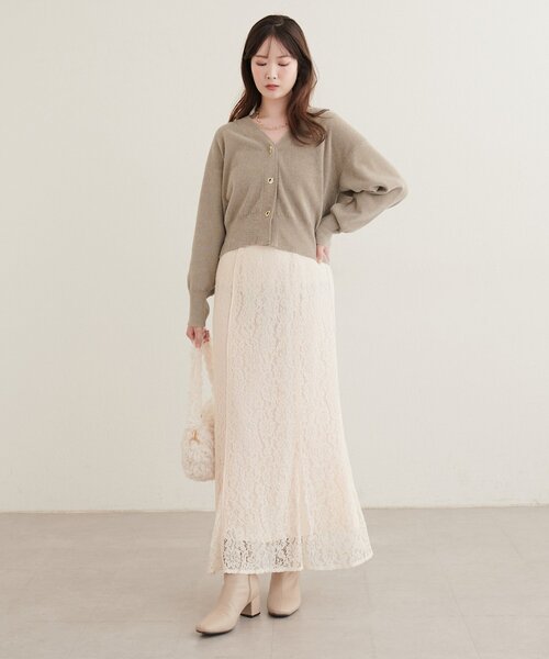 natural couture(ナチュラルクチュール)の「もちもちモールヤーンハトメバーカーディガン(カーディガン/ボレロ・レディース・ピンクベージュ/ボルドー/ブラウン/グレイッシュベージュ/アイボリー・FREE)」の13枚目の写真