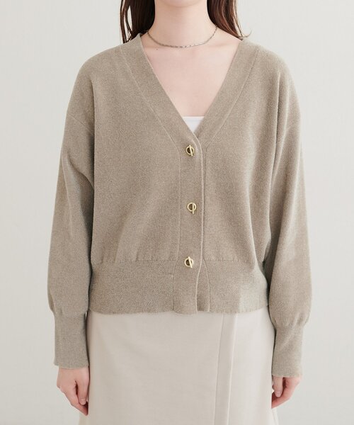 natural couture(ナチュラルクチュール)の「もちもちモールヤーンハトメバーカーディガン(カーディガン/ボレロ・レディース・ピンクベージュ/ボルドー/ブラウン/グレイッシュベージュ/アイボリー・FREE)」の14枚目の写真