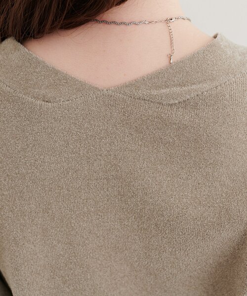 natural couture(ナチュラルクチュール)の「もちもちモールヤーンハトメバーカーディガン(カーディガン/ボレロ・レディース・ピンクベージュ/ボルドー/ブラウン/グレイッシュベージュ/アイボリー・FREE)」の19枚目の写真