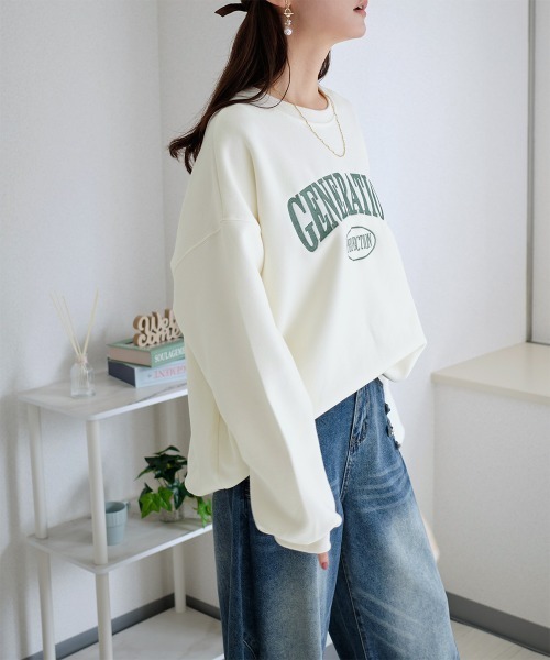 Rejoule(リジュール)の「刺繍ロゴ入り ビッグシルエットスウェット(スウェット・レディース・ブラウン/アイボリー/グレー・FREE)」の5枚目の写真